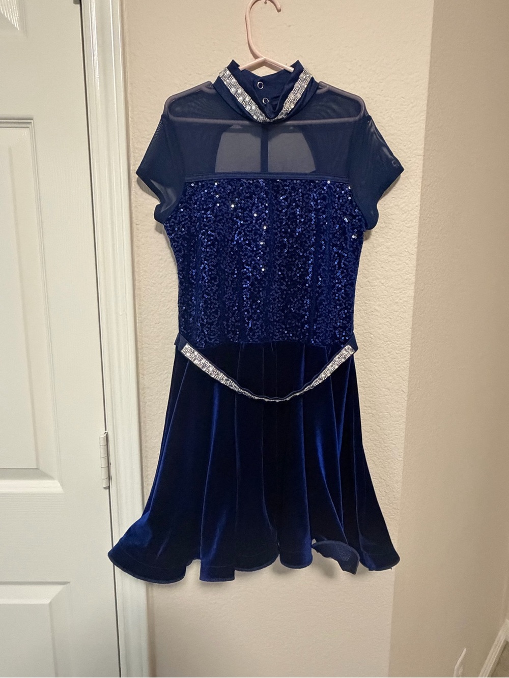 Weissman Royal Blue Sequin Velvet Dance Costume
